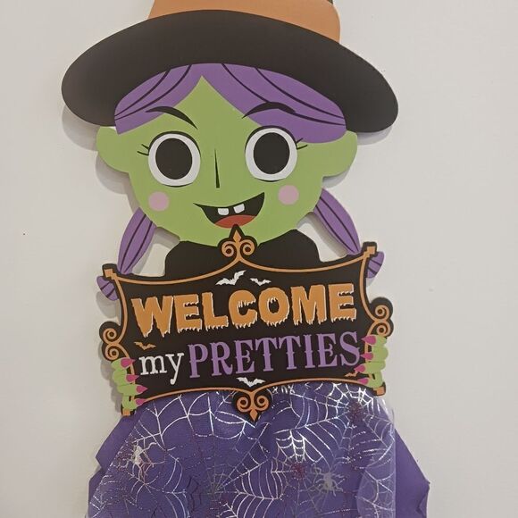 3 for 26 - Witch Themed Halloween Wall Hanging Sign Welcome My Pretties Decoe - Picture 6 of 6